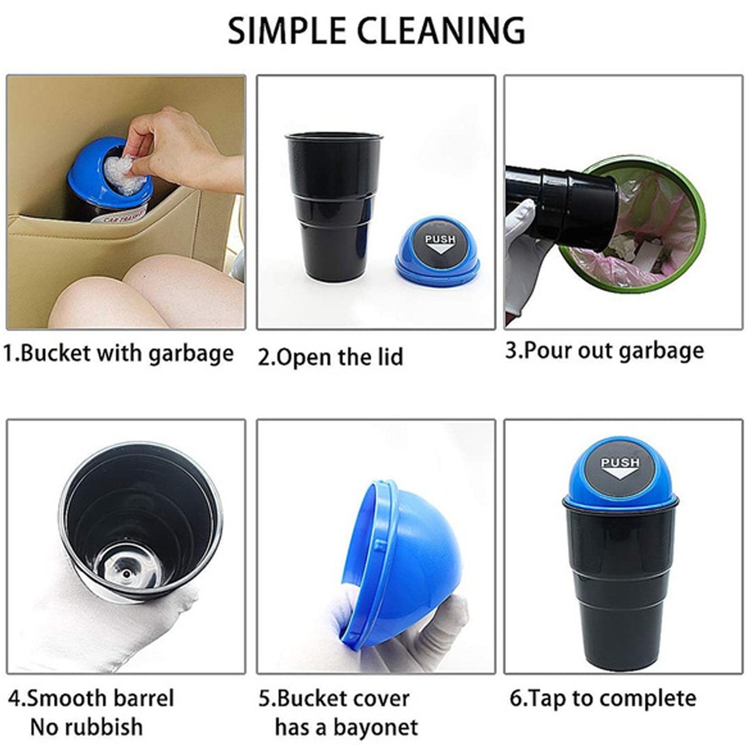 Mini Car Trash Bin Can Holder Dustbin - Springkart 