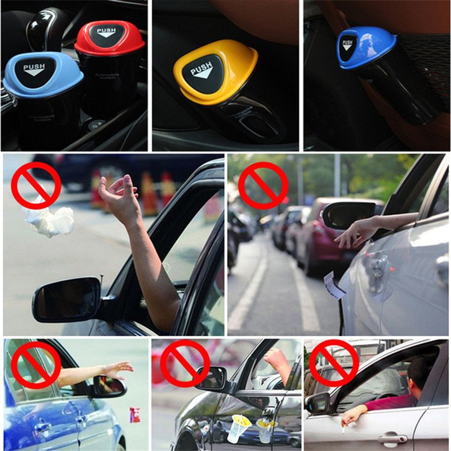 Mini Car Trash Bin Can Holder Dustbin - Springkart 