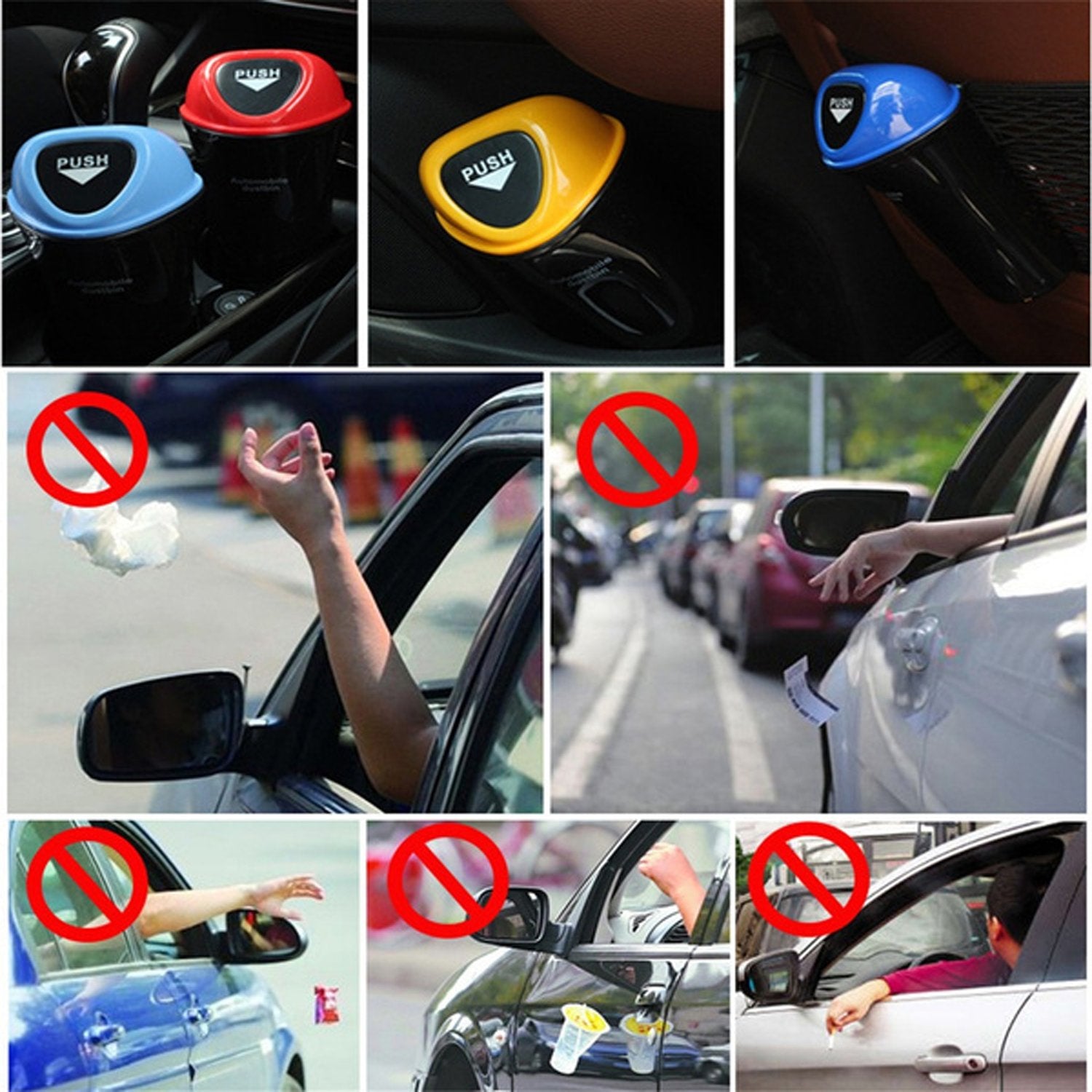 Mini Car Trash Bin Can Holder Dustbin - Springkart 