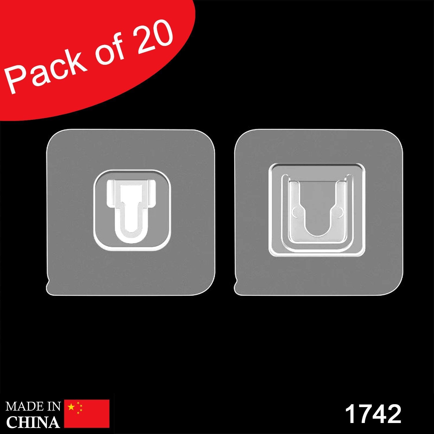 Magic Adhesive Plastic Wall Hooks Heavy Duty Hooks (Pack of 20) - Springkart 