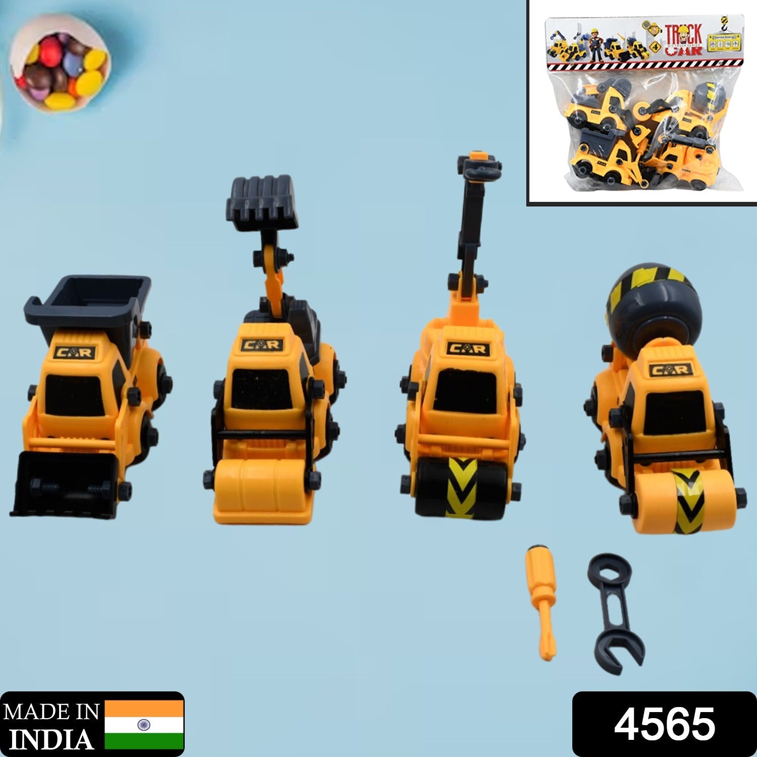 Engineering vehicles Nut Assembly Vehicle Toy, DIY Nut Assembly Vehicle Model Toy Highly Simulation Children Kids Car Model Toy Set (4 Pc Set) - Springkart 
