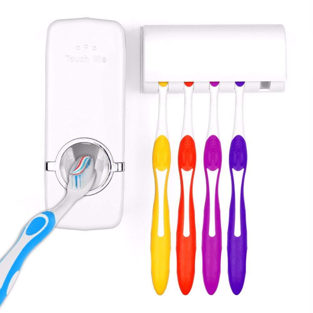 174 Toothpaste Dispenser Tooth Brush Holder - Springkart 
