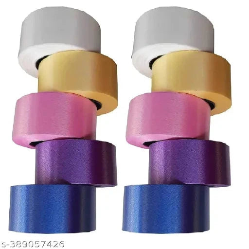Pack of 10 Pcs 1 Inch Premium Plastic Curling Ribbon for All Occations 10 Mtr Each (Pack of 10 Pcs Multi 1 Inch 10 Mtr Each - Springkart 