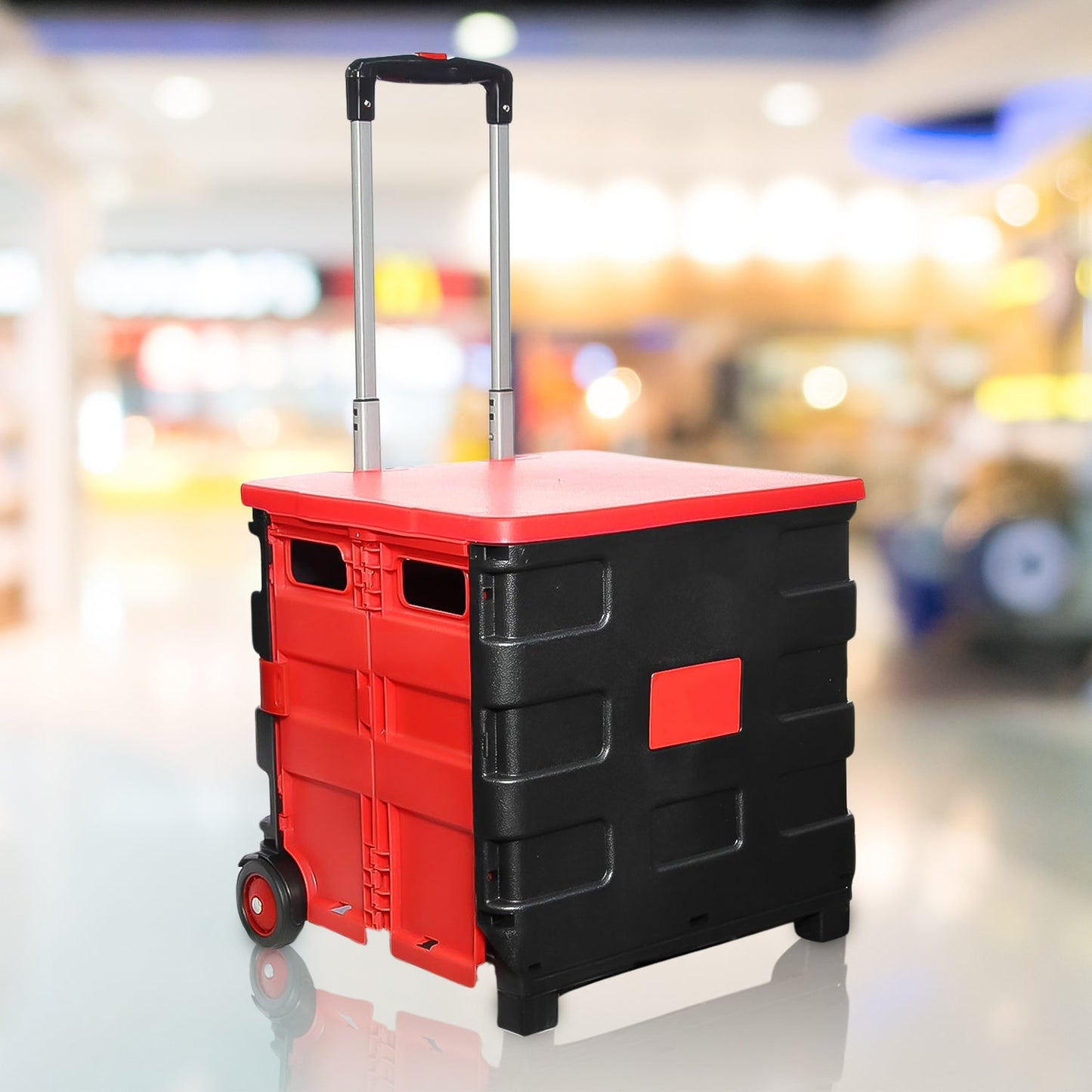 Foldable Shopping Grocery Trolley Cart Travel Portable Food Basket (1 Pc) - Springkart 