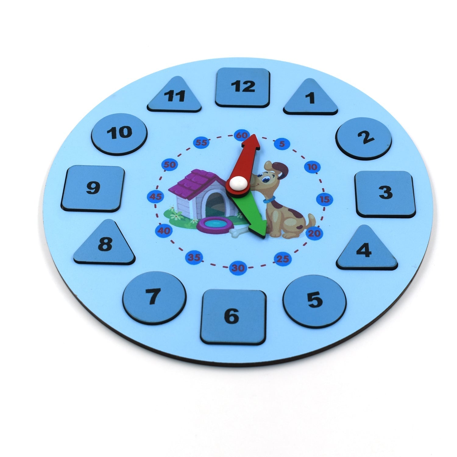 AT49 Wooden Clock Toy and game for kids and babies for playing and enjoying purposes. - Springkart 