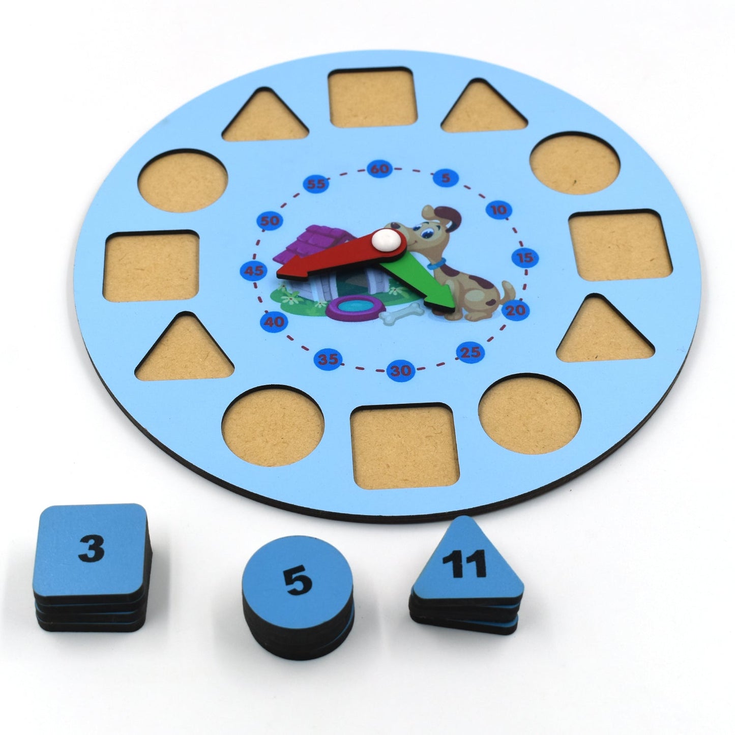 AT49 Wooden Clock Toy and game for kids and babies for playing and enjoying purposes. - Springkart 