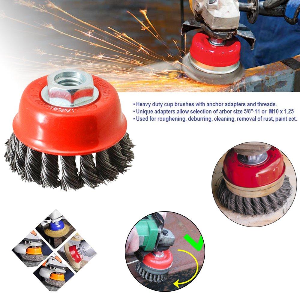 195 Wire Wheel Cup Brush (Black) - Springkart 