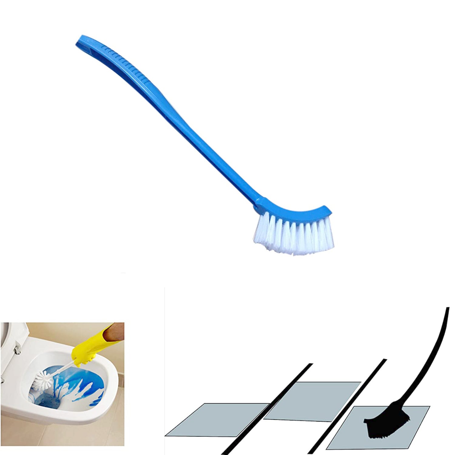 Single Sided Bristle Plastic Toilet Cleaning Brush - Springkart 