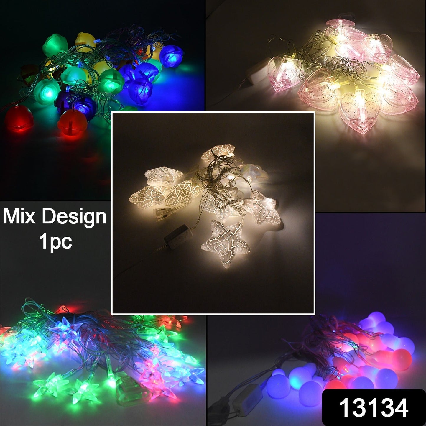 Home Decoration Diwali & Wedding LED String Light Indoor and Outdoor Light, Festival Decoration Led String Light, Multi-Color Light (1 Pc / Mix Design) - Springkart 