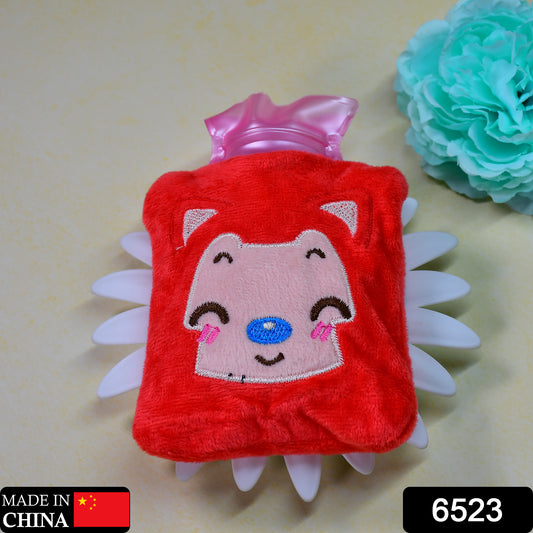 6523 Pink Cat Small Hot Water Bag With Cover For Pain Relief Neck Shoulder Pain And Hand Feet Warmer Menstrual Cramps. - Springkart 