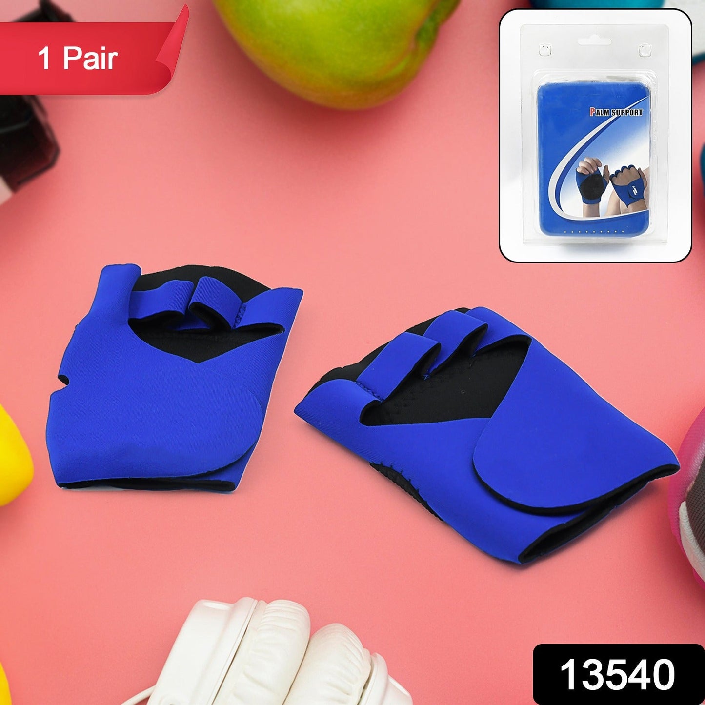 Palm Support Gloves Half Finger Gym Exercise Training Gloves Outdoor (1 Pair With Card Packing) - Springkart 