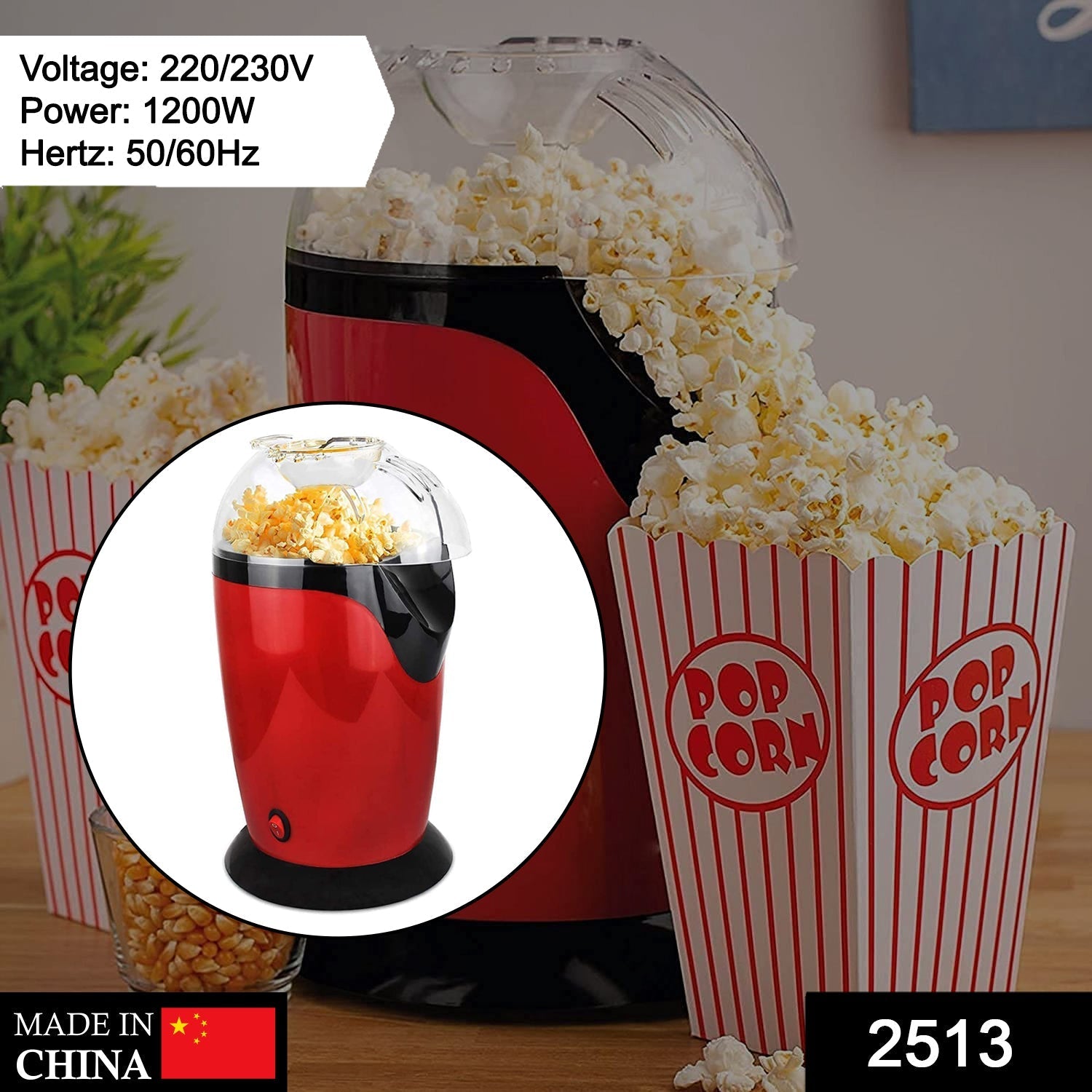 Hot Air Popcorn, Popper Electric Machine Snack Maker - Springkart 