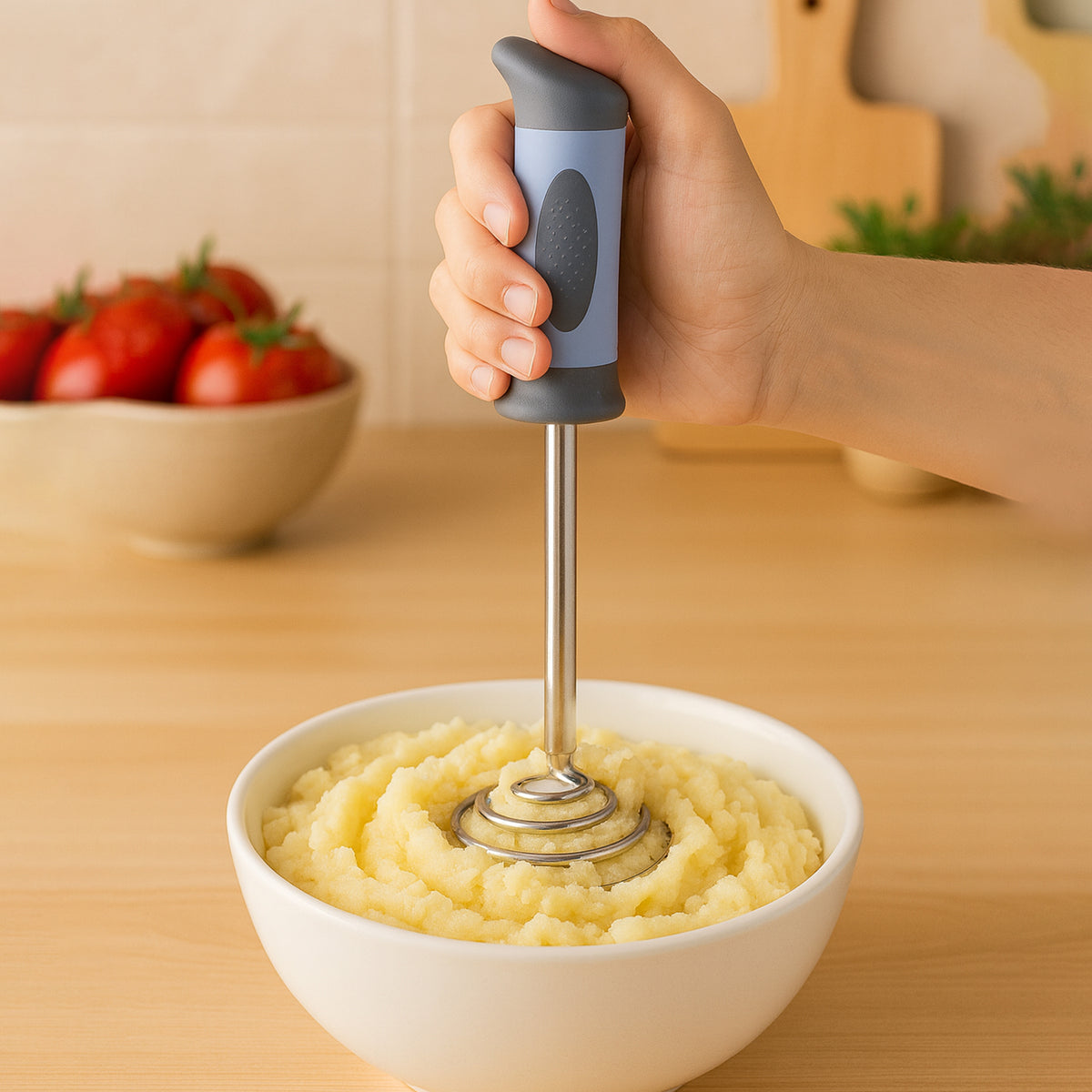 Supermom Spring Omasher Heavy Duty Stainless Steel Vegetable  Potato Masher