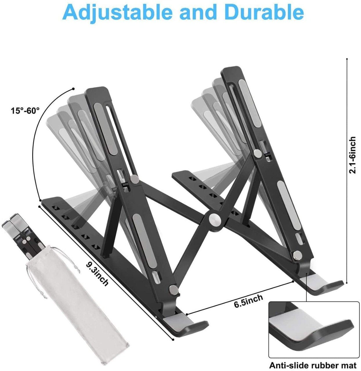 1320 Adjustable Laptop Stand Holder With Built-in Foldable Legs And High Quality Fibre