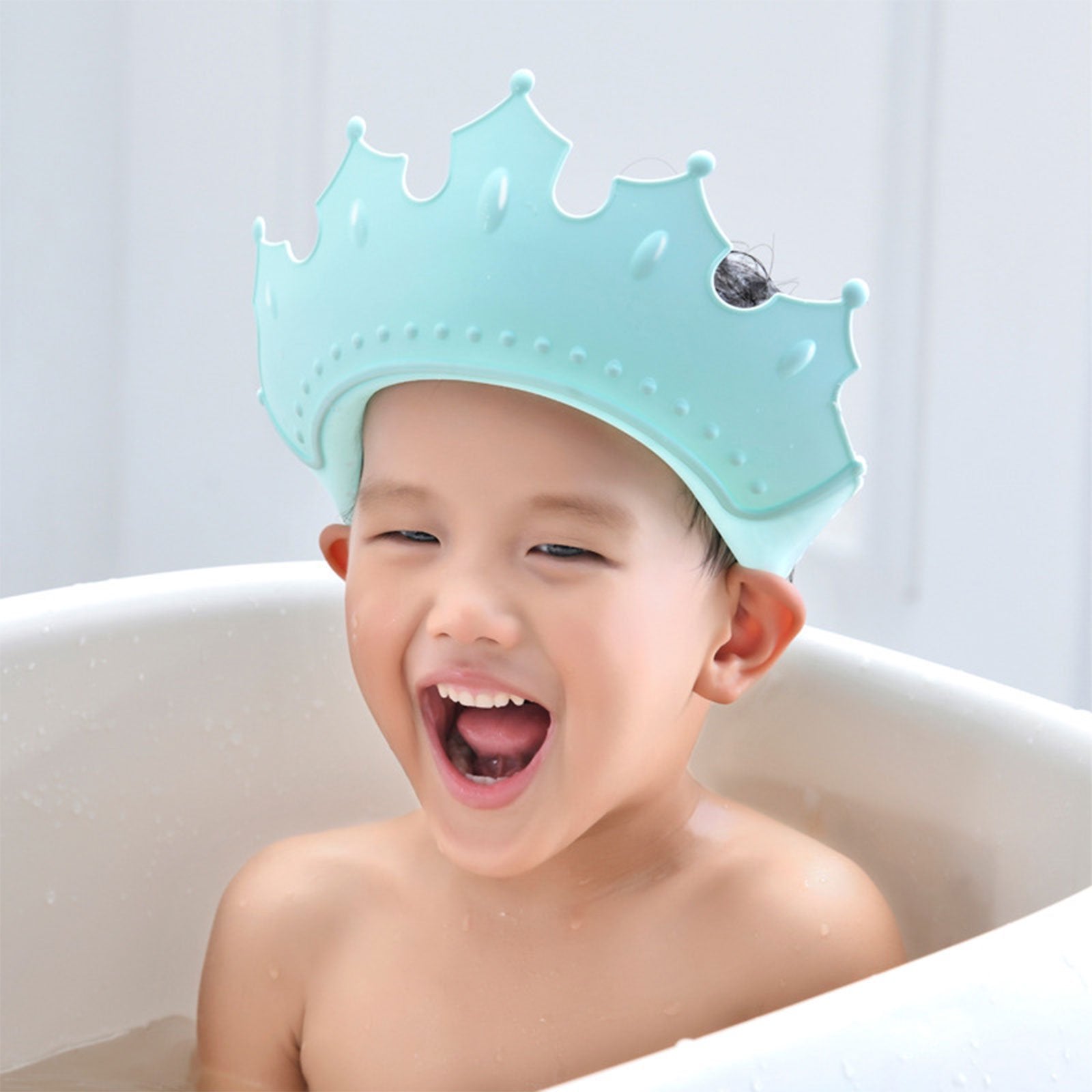 6440 Crown Baby Shower Cap Adjustable Crown Baby Child Protection Eye Protection Ear Protection Adjustable Swim Cap Waterproof And Adjustable For Kids And Babies - Springkart 