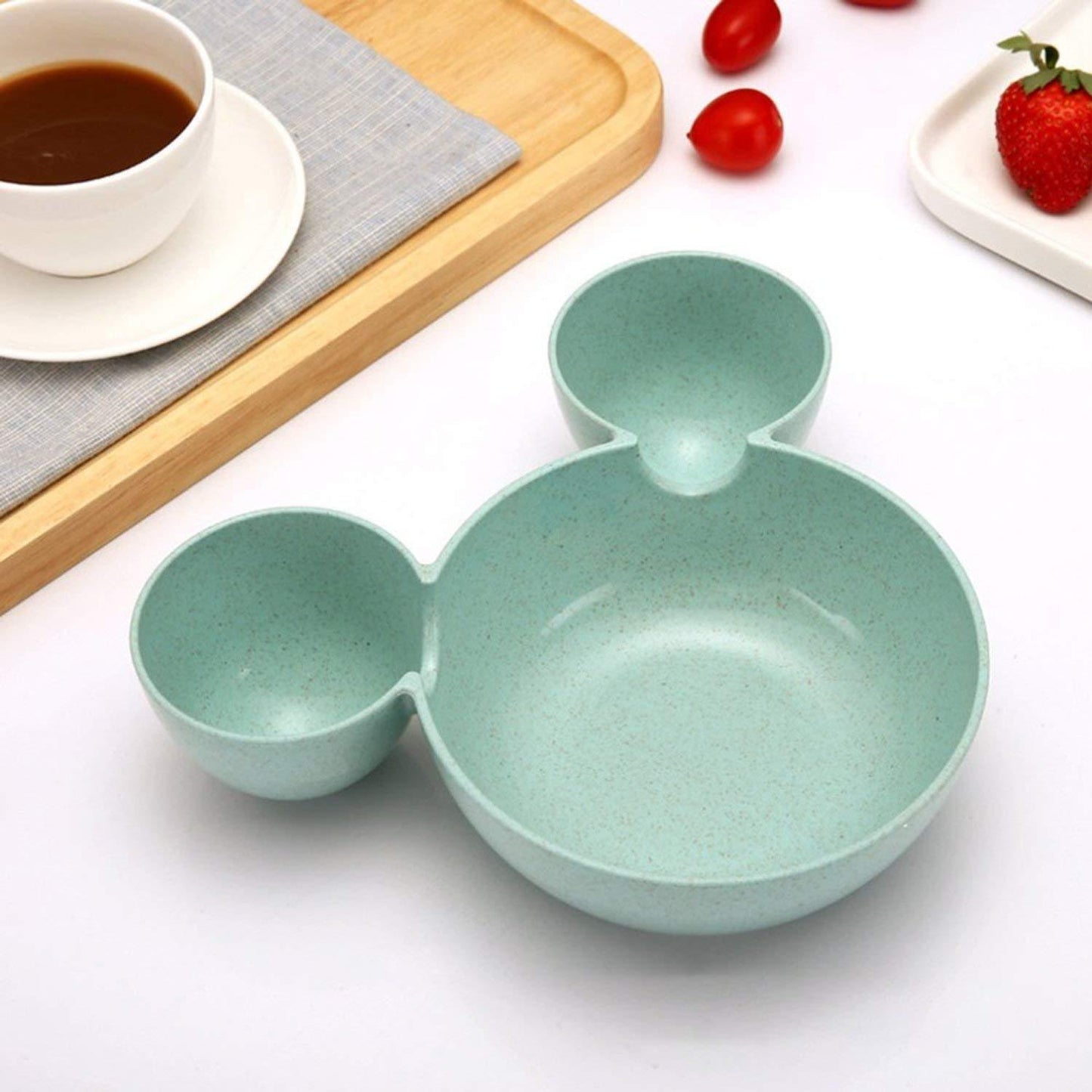 0843 Mickey Shaped Kidssnack Serving Sectioned Plate - Springkart 
