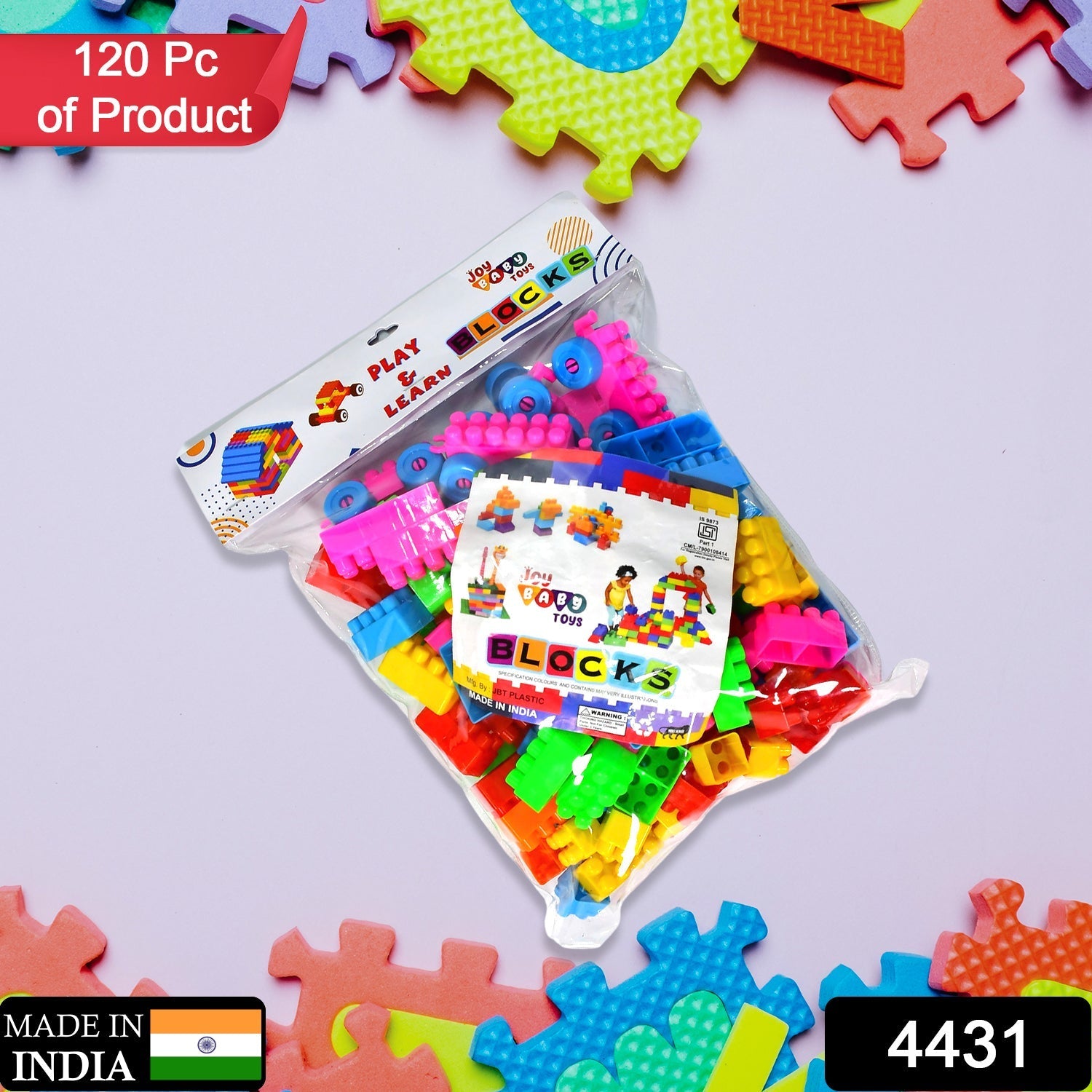 Blocks Set for Kids, Play Fun and Learning Blocks for Kids Games for Children Block Game Puzzles Set Boys, Children (Multicolor, 120 Bricks Blocks) - Springkart 