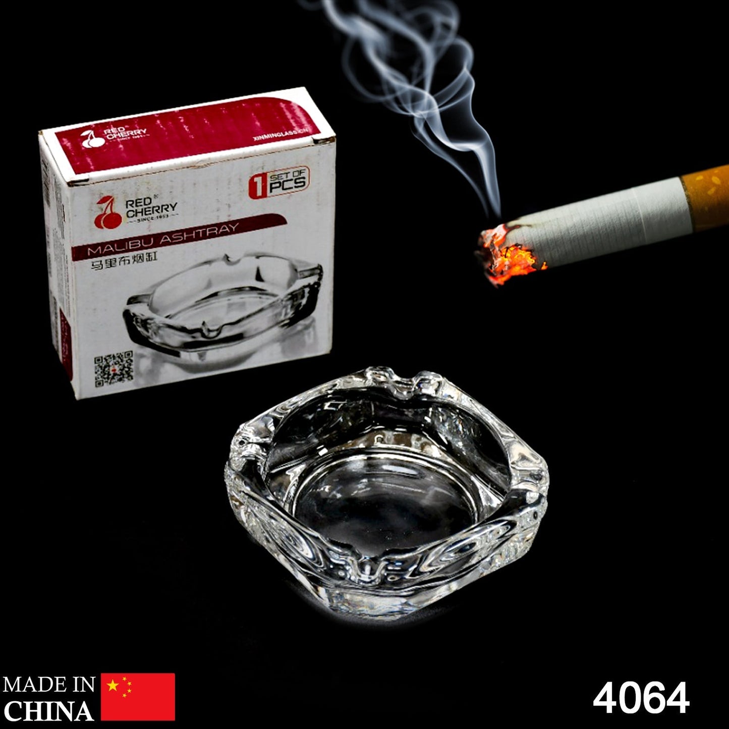 Glass Brunswick Crystal Quality Cigar Cigarette Ashtray Round Tabletop for Home Office Indoor Outdoor Home Decor - Springkart 