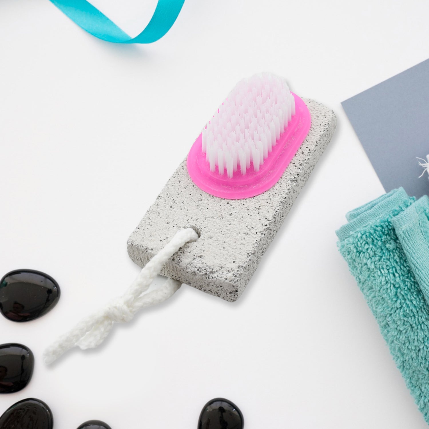 Hand and Foot Brush with pumice stone to Remove Dead Skin & Callus Stone Foot Scrubber Pedicure Brush For Dead Skin - Springkart 
