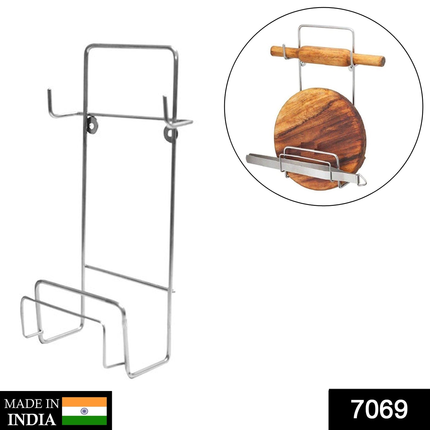 Chakla Belan Stand for Kitchen with Stainless Steel - Springkart 