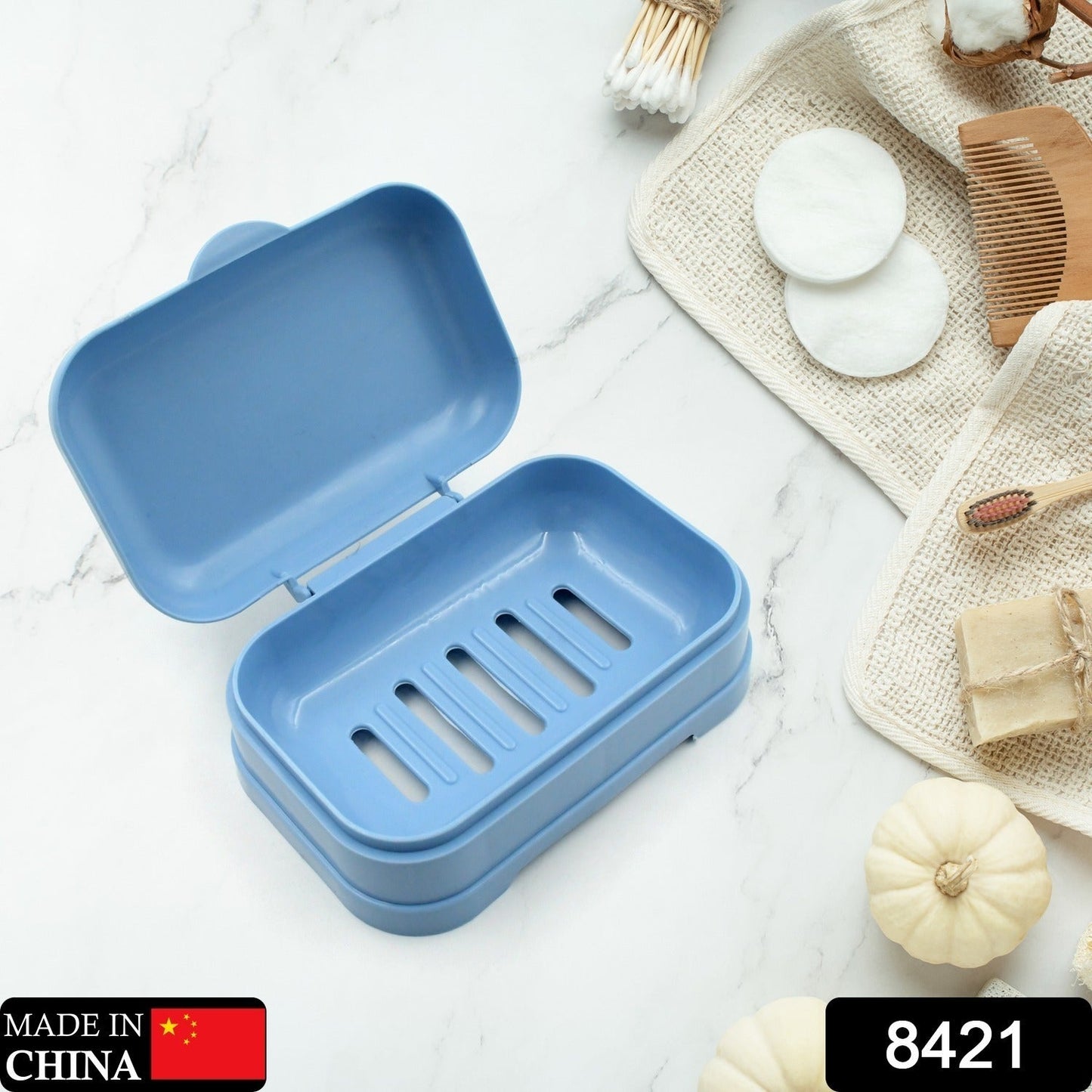 Soap Dish with Drain Soap Holder, Soap Saver Easy Cleaning, Soap Tray for Shower Bathroom Kitchen (1 Pc) - Springkart 