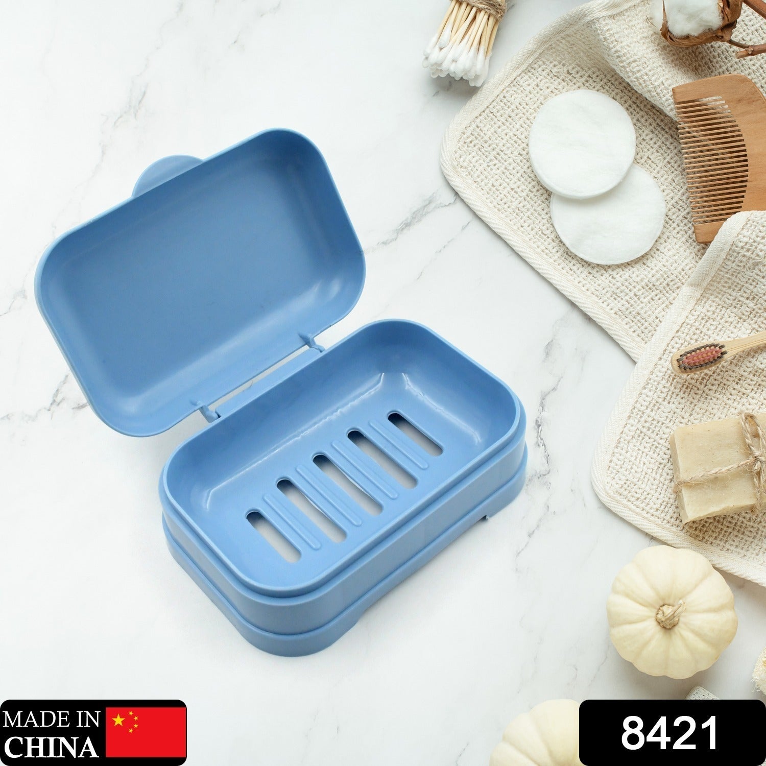 Soap Dish with Drain Soap Holder, Soap Saver Easy Cleaning, Soap Tray for Shower Bathroom Kitchen (1 Pc) - Springkart 