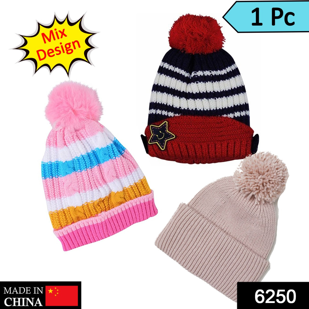 Cap for Winter Woolen Knitted Black Inside Fur Caps - Springkart 