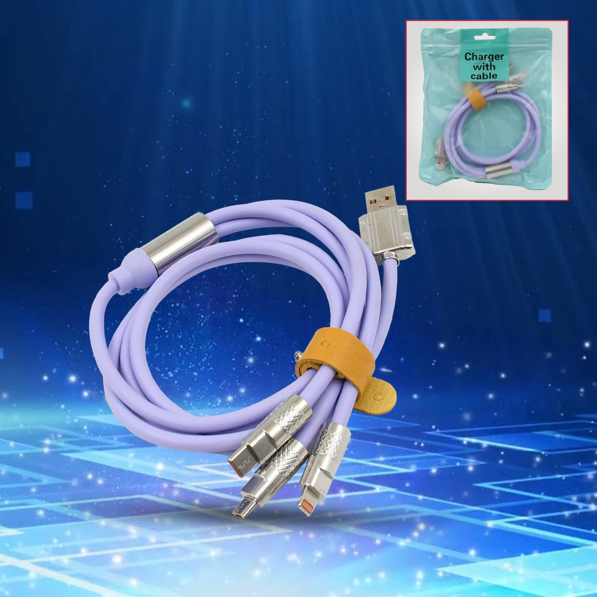 3 in 1 Multi Super Fast Charging Cable (1 Pc) - Springkart 