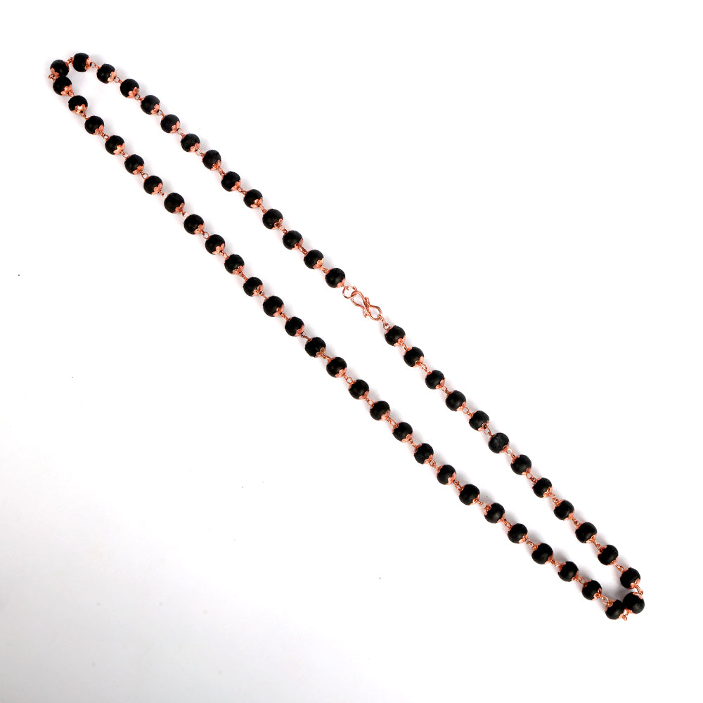 8mm Govt. Certified Karungali Mala with Copper Capping