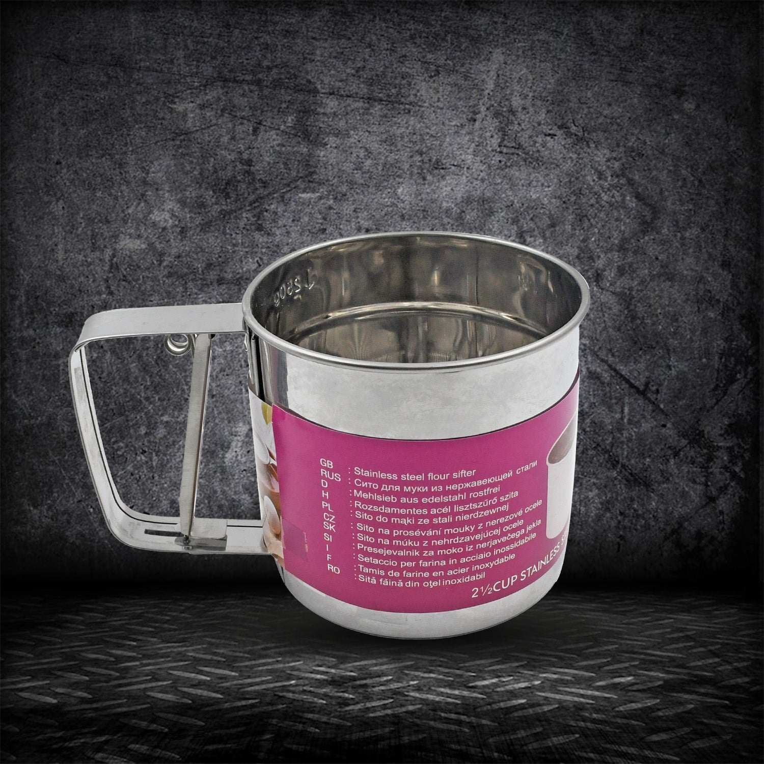 Flour Sifter Stainless Steel Shaker, Creation Baking Stainless Steel Shaker Sieve Cup Manual Flour Sifter with Measuring Scale Mark, Flour Sifter, Flour Sieve Multipurpose Handheld for Hotel for Kitchen, Home - Springkart 