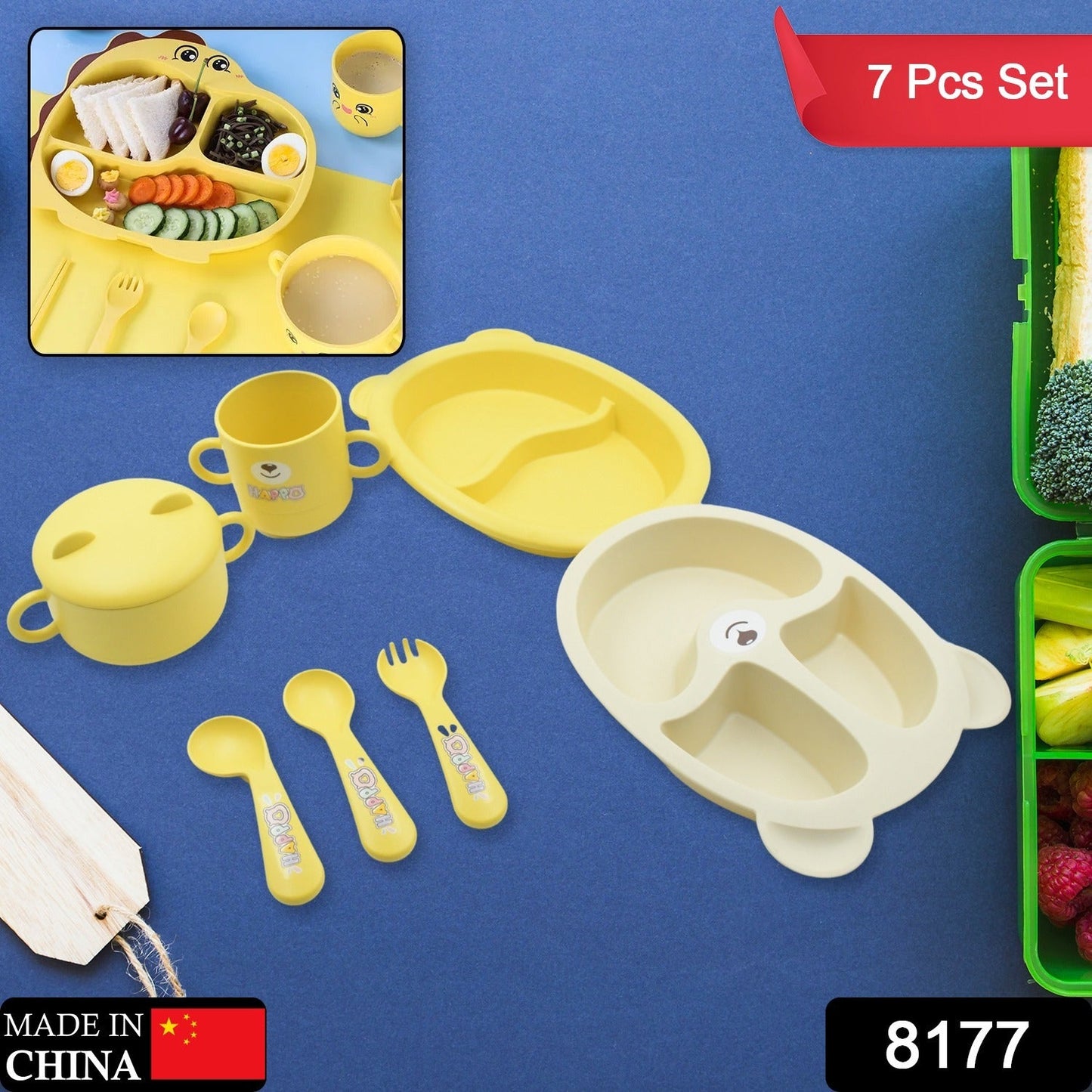 Baby Feeding Set For Kids And Toddlers (7 pcs set) - Springkart 