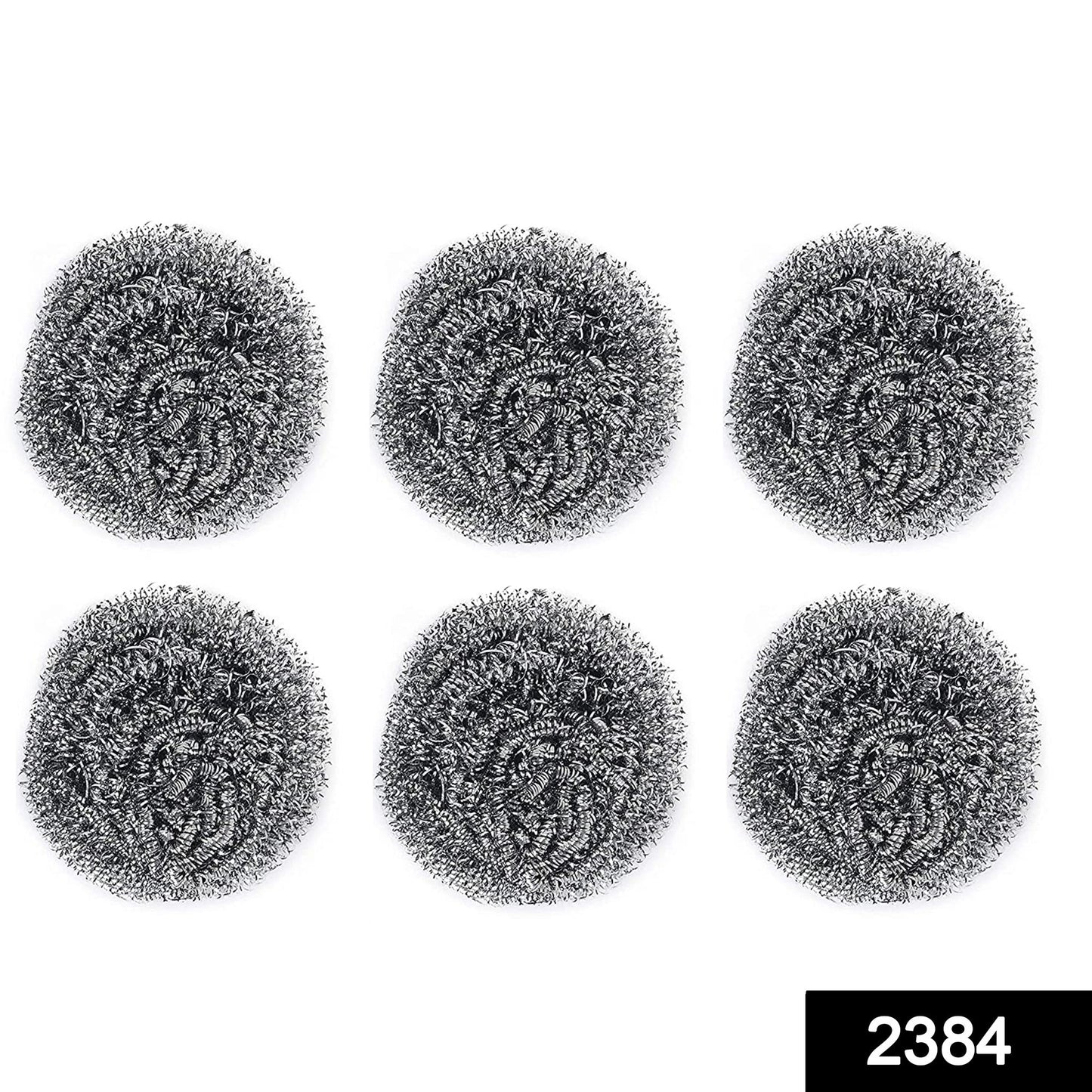 Round Shape Stainless Steel Scrubber (Pack of 6) - Springkart 