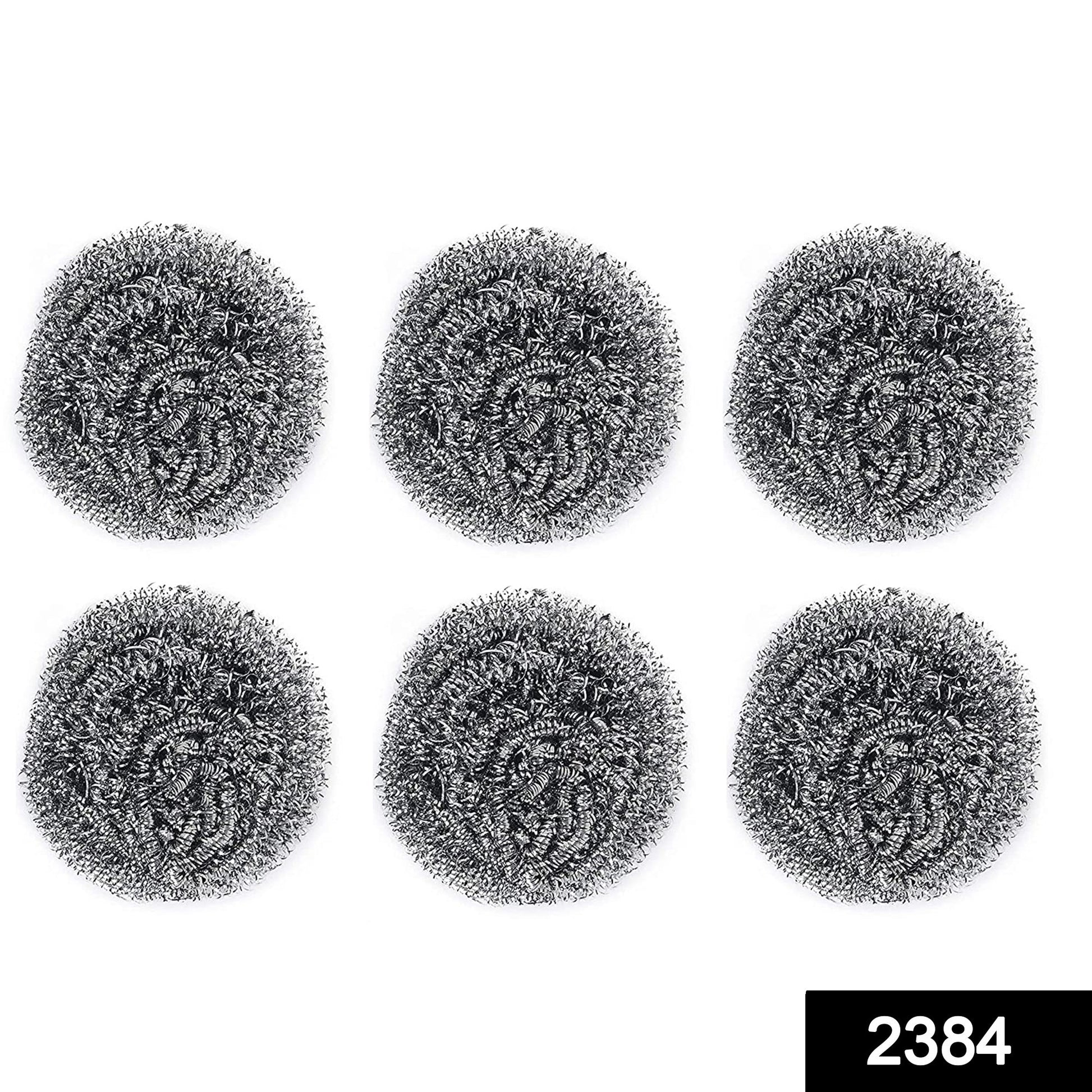 Round Shape Stainless Steel Scrubber (Pack of 6) - Springkart 