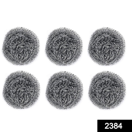 Round Shape Stainless Steel Scrubber (Pack of 6) - Springkart 