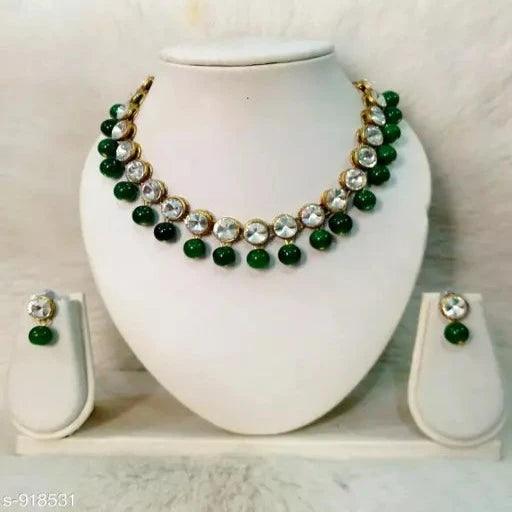 Trendy Alloy & Kundan Beads Necklace Set - Springkart 