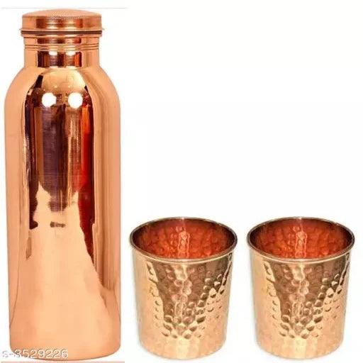 Pure Copper Bottle and copper Glass - Springkart 