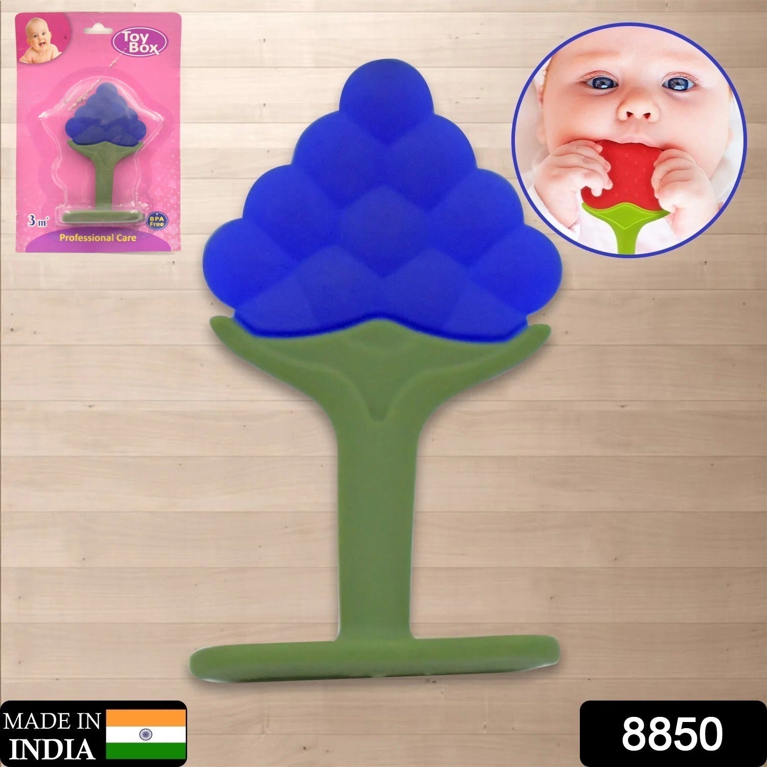 Baby Silicone Teether (1 Pc): Food Grade, Non-Toxic, Teething Relief (3 Months+) - Springkart 