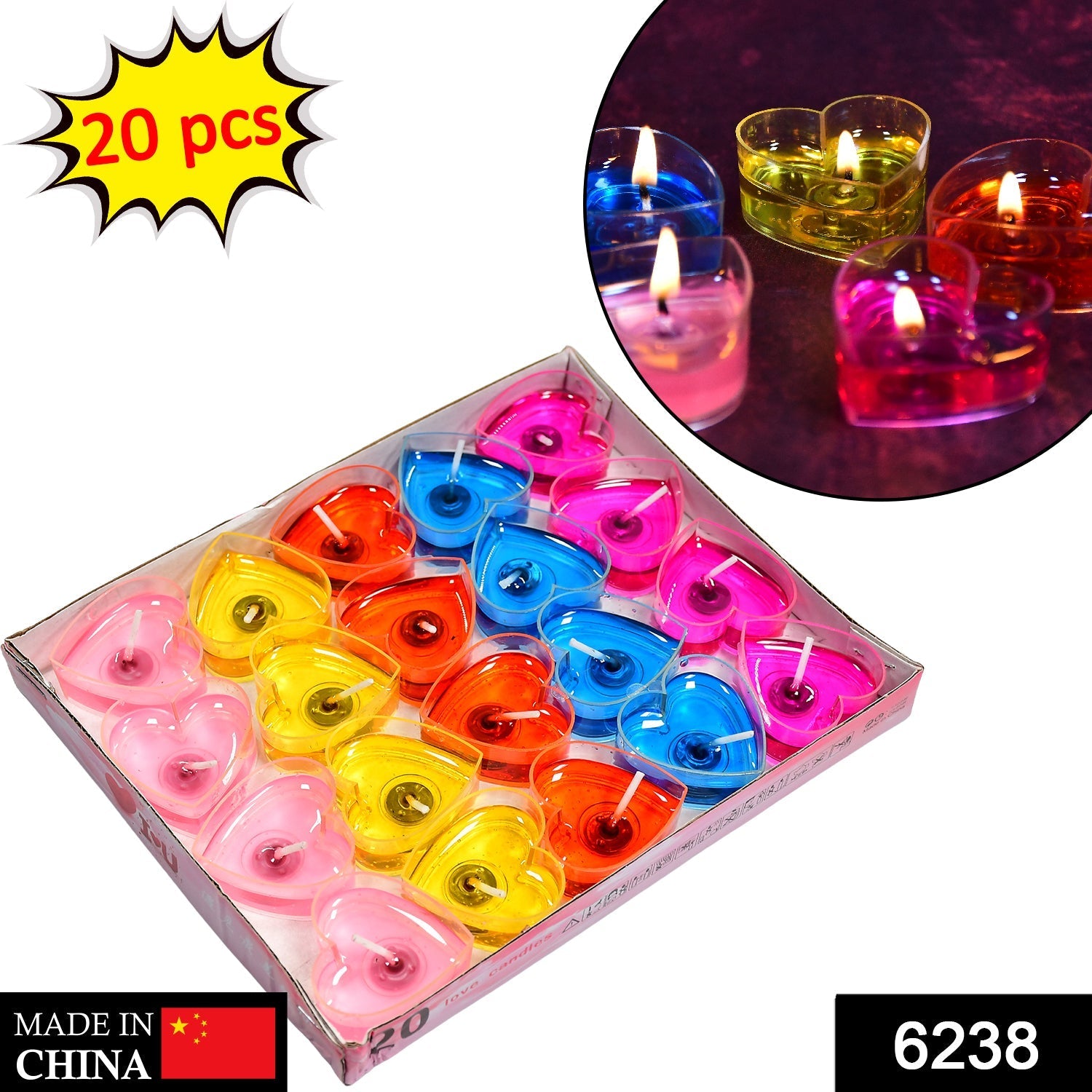 Heart Shape Wax Scented Candles. (Pack of 20 pcs) - Springkart 