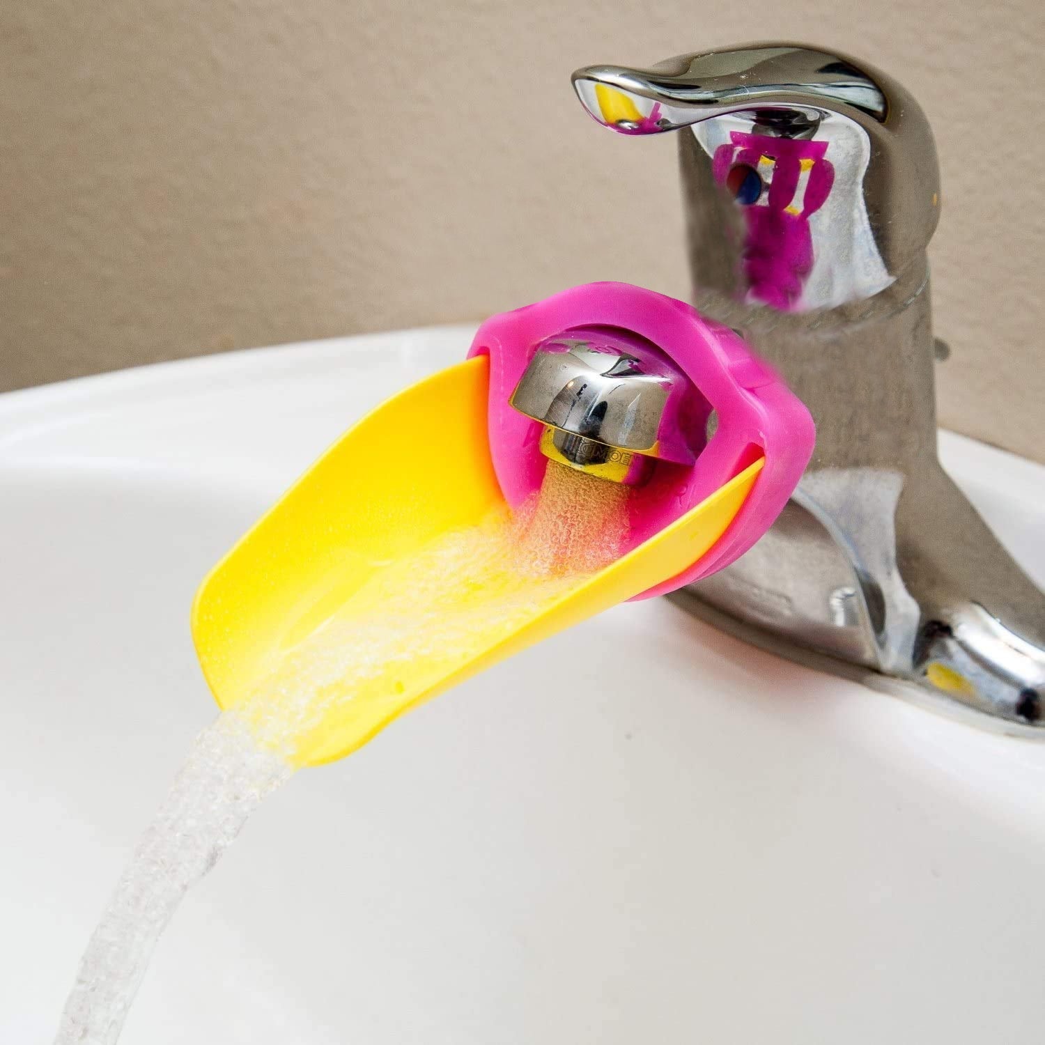 Faucet Extender | Easy Use for Hand Washing for Kids, Toddlers, Babies and Children | Silicone Sink Handle Extender | Fun Hand-Washing Solution | Cute Duck Mouth Design Wash Helper Bathroom Sink for Babies and Children (1 Pc) - Springkart 