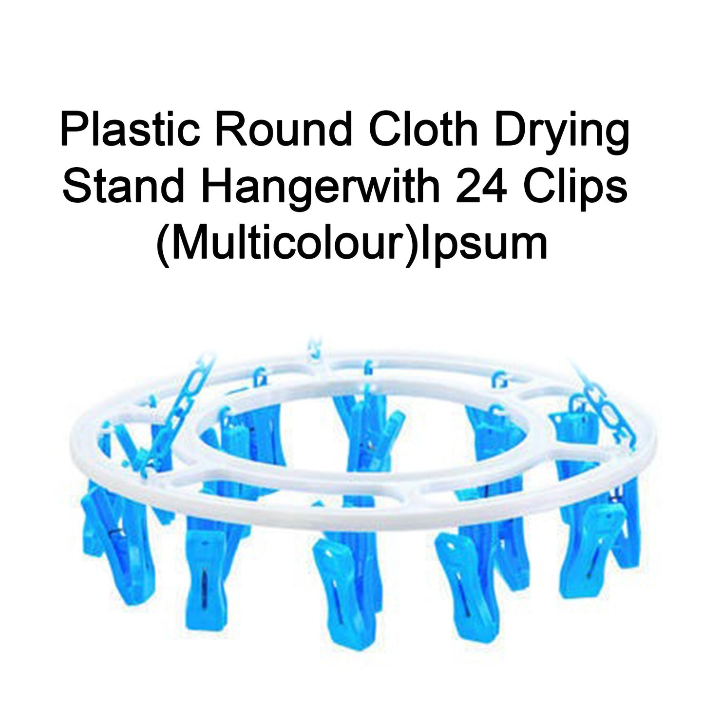Plastic Round Cloth Drying Stand Hanger with 24 Clips (Multicolour) - Springkart 