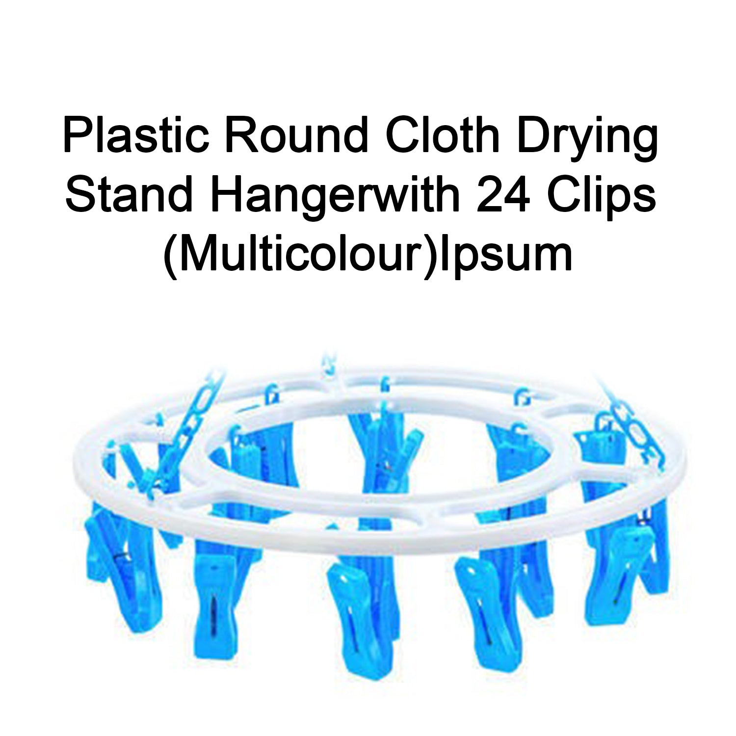 Plastic Round Cloth Drying Stand Hanger with 24 Clips (Multicolour) - Springkart 