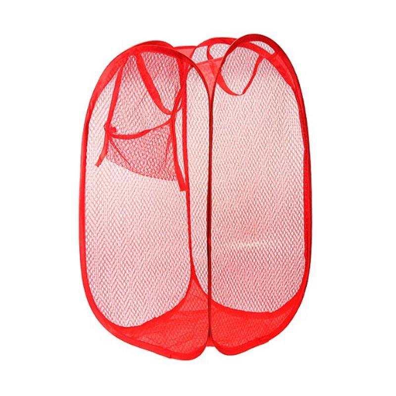 Laundry Hamper Mesh Fabric For Ventilation Foldable Storage Pop Up Clothes Basket - Springkart 