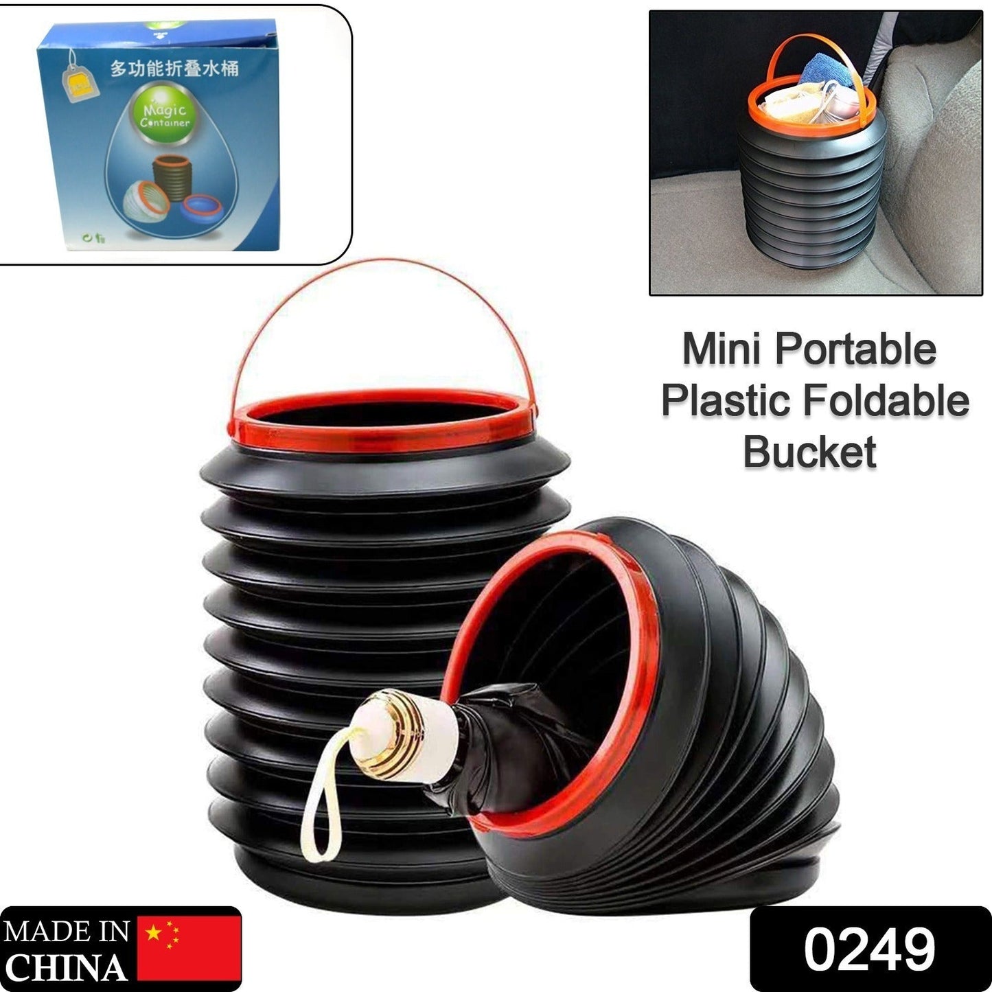 Foldable Storage Bucket , Water Container & Dustbin Multiuse Bucket For Home , Car & Kitchen Use Bucket - Springkart 