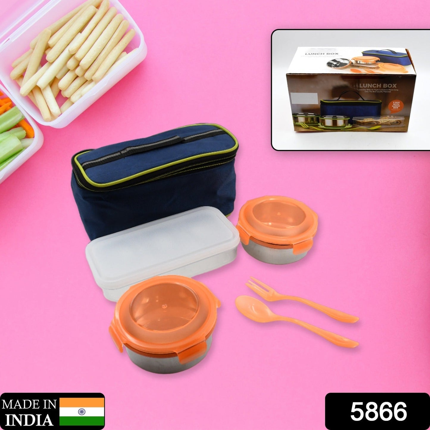 AIRTIGHT & LEAK PROOF STAINLESS STEEL CONTAINER MULTI COMPARTMENT LUNCH BOX CARRY TO ALL TYPE LUNCH IN LUNCH BOX & PREMIUM QUALITY LUNCH BOX IDEAL FOR OFFICE , SCHOOL KIDS & TRAVELLING IDEAL (3 Different Lunch Box) - Springkart 