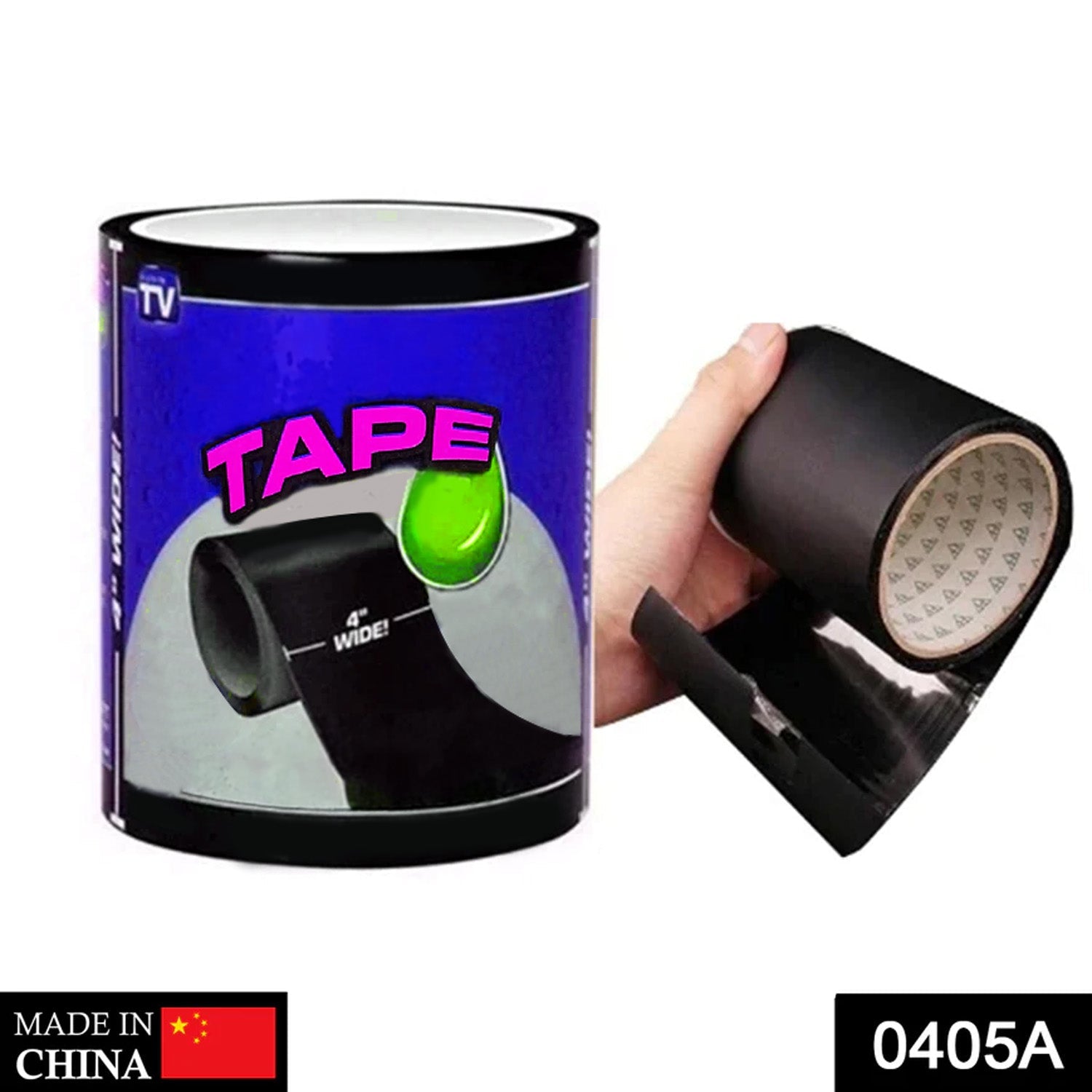 Heavy-duty waterproof tape designed for leak repair and water resistance.