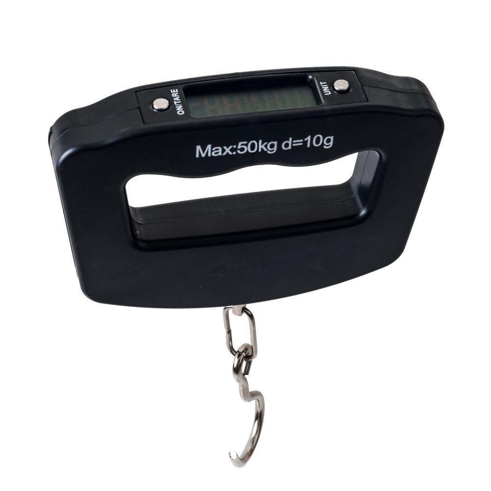 Black Digital Portable Luggage Scale with LCD Backlight (50 kg) - Springkart 