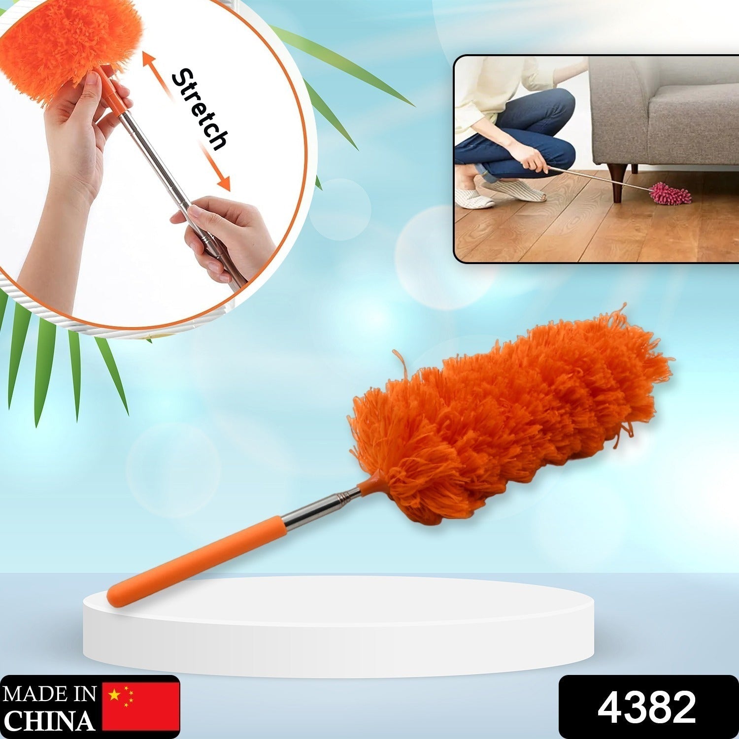 Adjustable Long Handle, Microfiber Duster for Cleaning, Microfiber Hand Duster Washable Microfiber Cleaning Tool Extendable Dusters for Cleaning Office, Car, Computer, Air Condition, Washable Duster - Springkart 