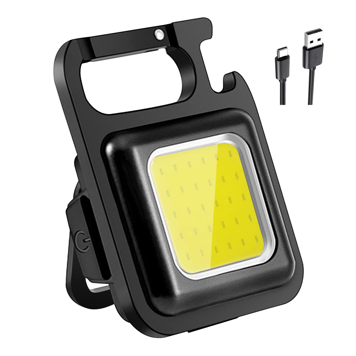 Rechargeable Keychain Mini Flashlight with 4 Light Modes,Ultralight Portable Pocket Light with Folding Bracket Bottle Opener and Magnet Base for Camping Walking - Springkart 