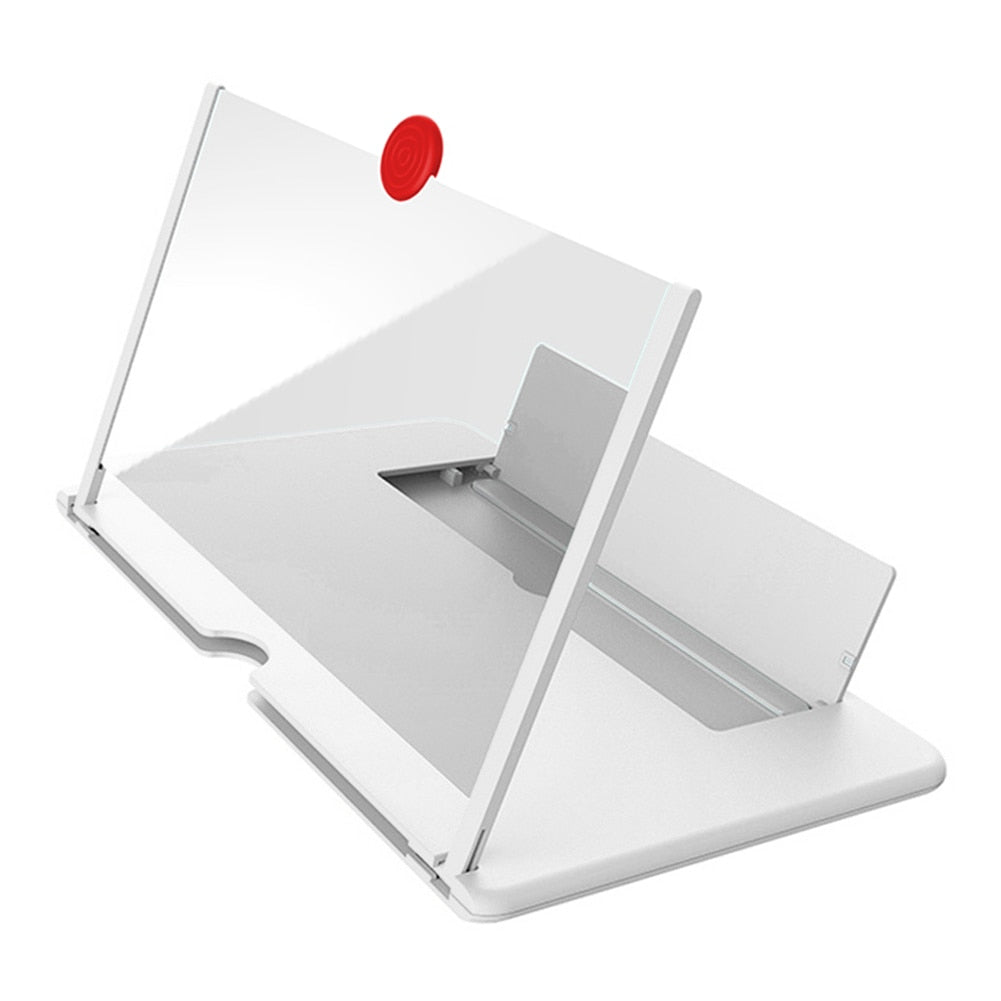 Foldable screen magnifier for mobile phones, suitable for travel.