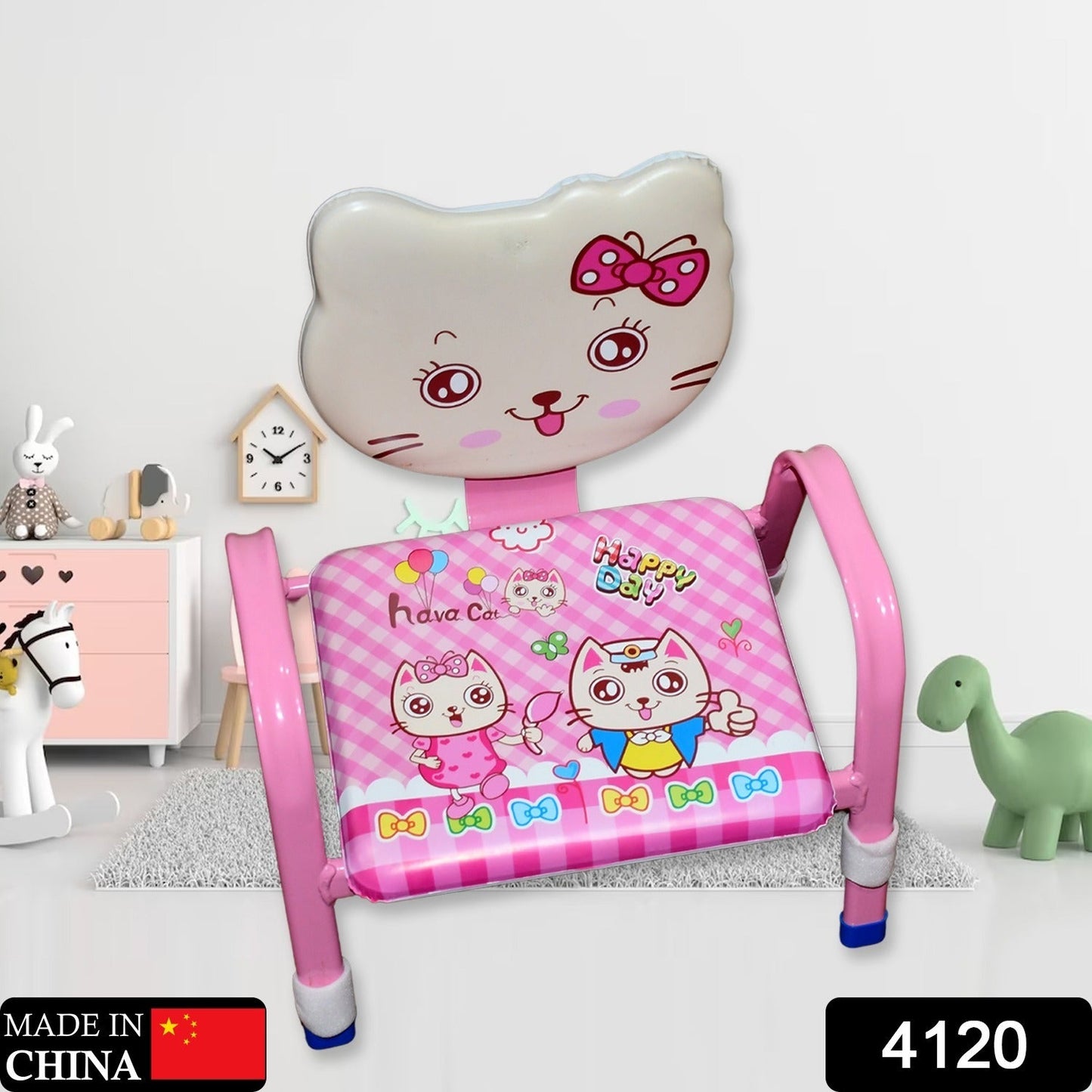 Cartoon Baby Chair Strong Steel Cushion & Comfortable Baby Chair High Quality Chair (1 Pc) - Springkart 